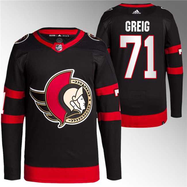 Men%27s Ottawa Senators #71 Ridly Greig Black Premier Breakaway Stitched Jersey->ottawa senators->NHL Jersey